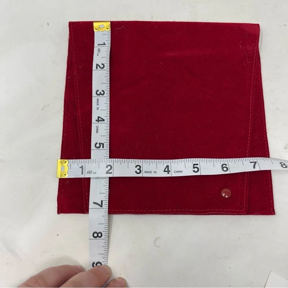 Cartier large red suede travel envelop pouch 7.5x7
